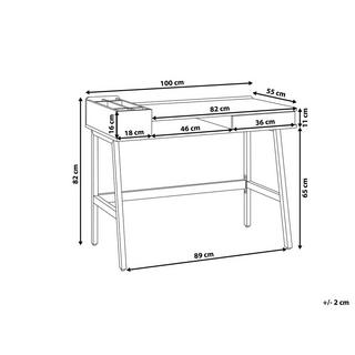 Beliani Scrivania en Fibra a media densità (MDF) Moderno PARAMARIBO  