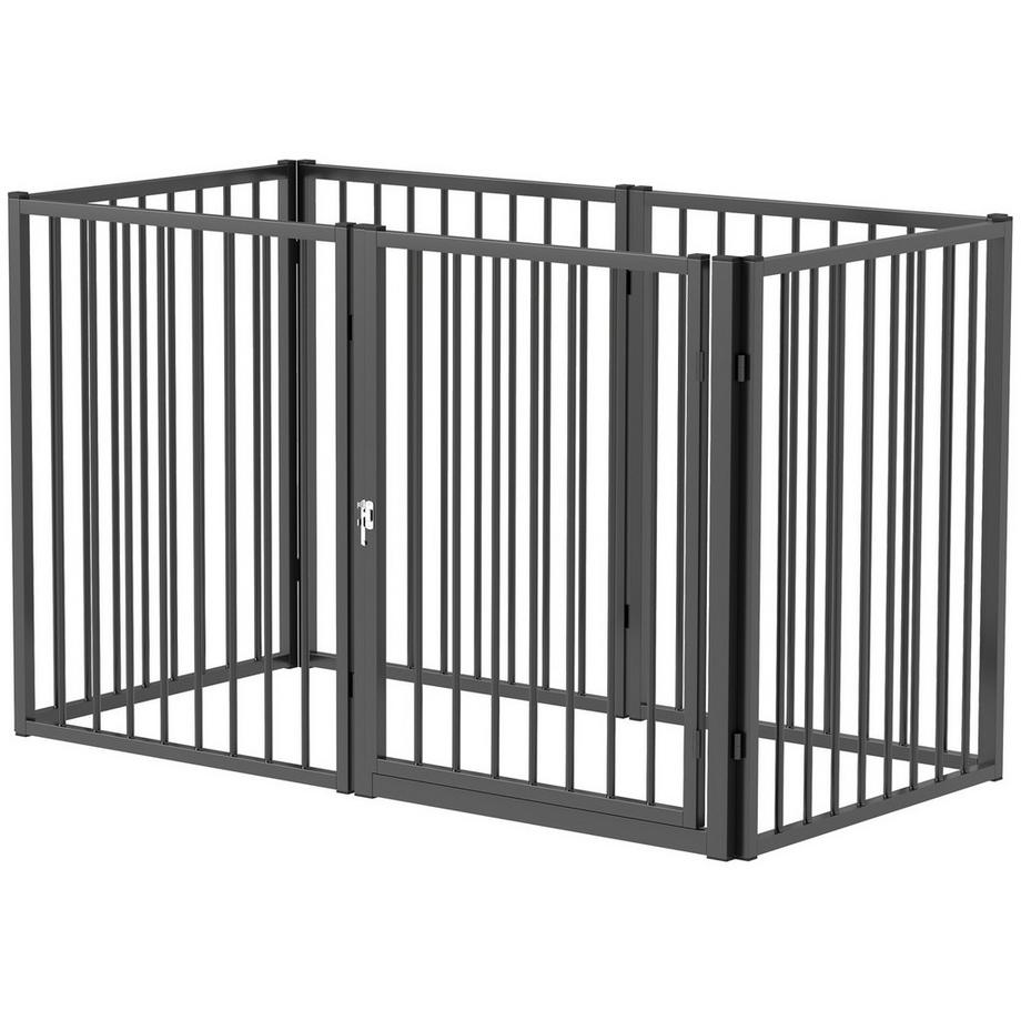 Northio  Puppy Run 76 cm de haut, parc pour chiots 6 pièces avec porte, parc pour chien d'extérieur pour chiens de petite à moyenne taille, lapins, cochons d'Inde, acier, noir 