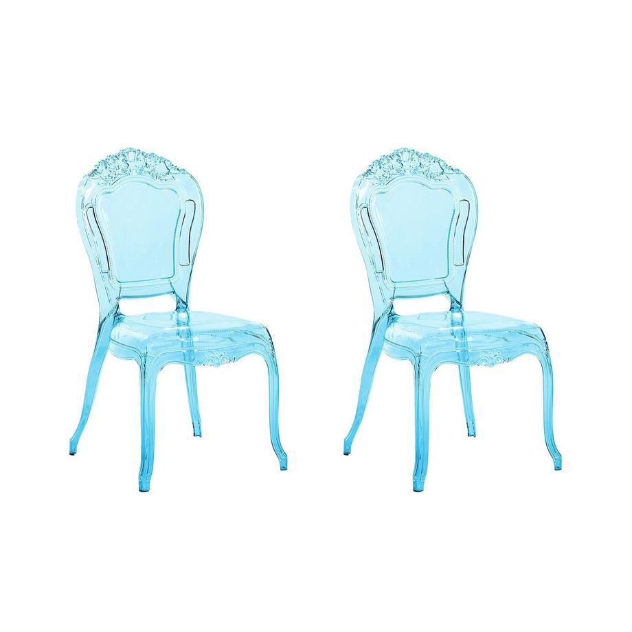 Beliani Lot de 2 chaises de salle à manger en Polycarbonate Glamour VERMONT  