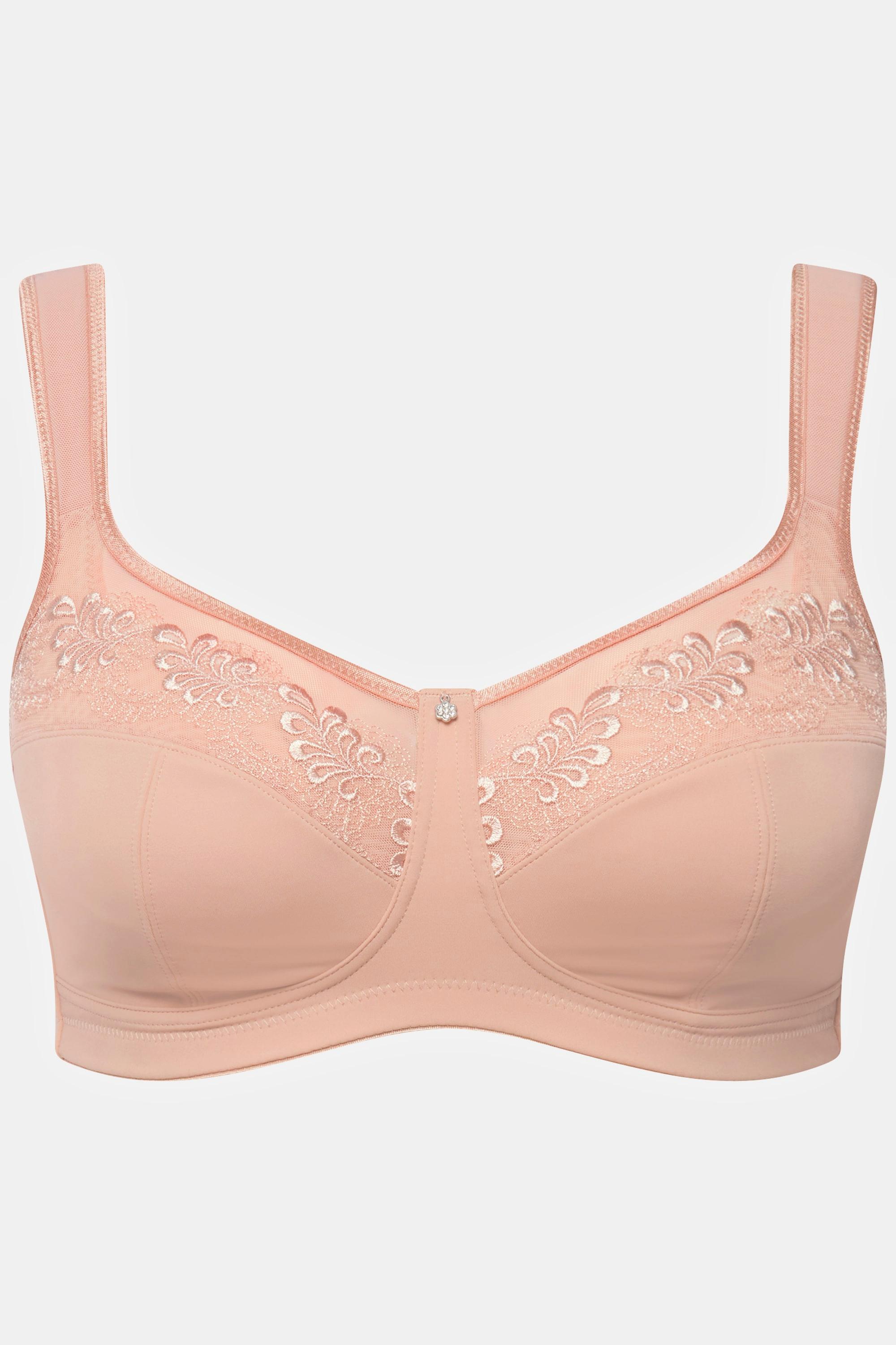 Ulla Popken  Soutien-gorge de maintien, sans armatures, avec broderies - bonnet C-D 