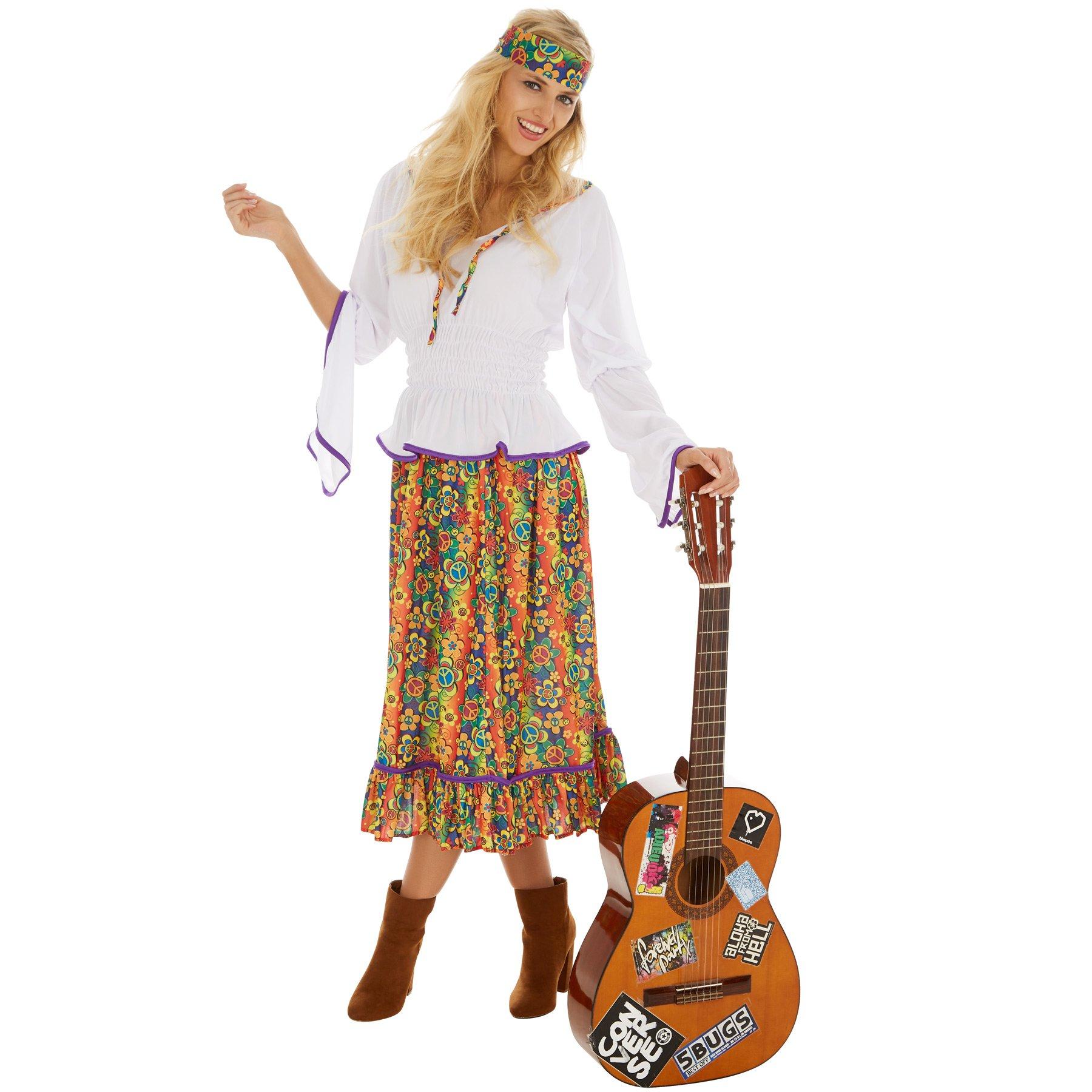 Tectake  Costume da donna "Lady Love & Peace" 