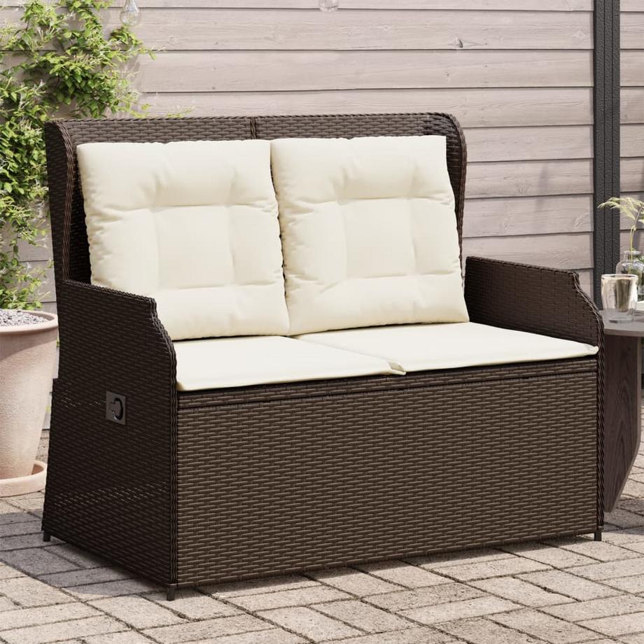 VidaXL Verstellbare gartenbank poly-rattan  