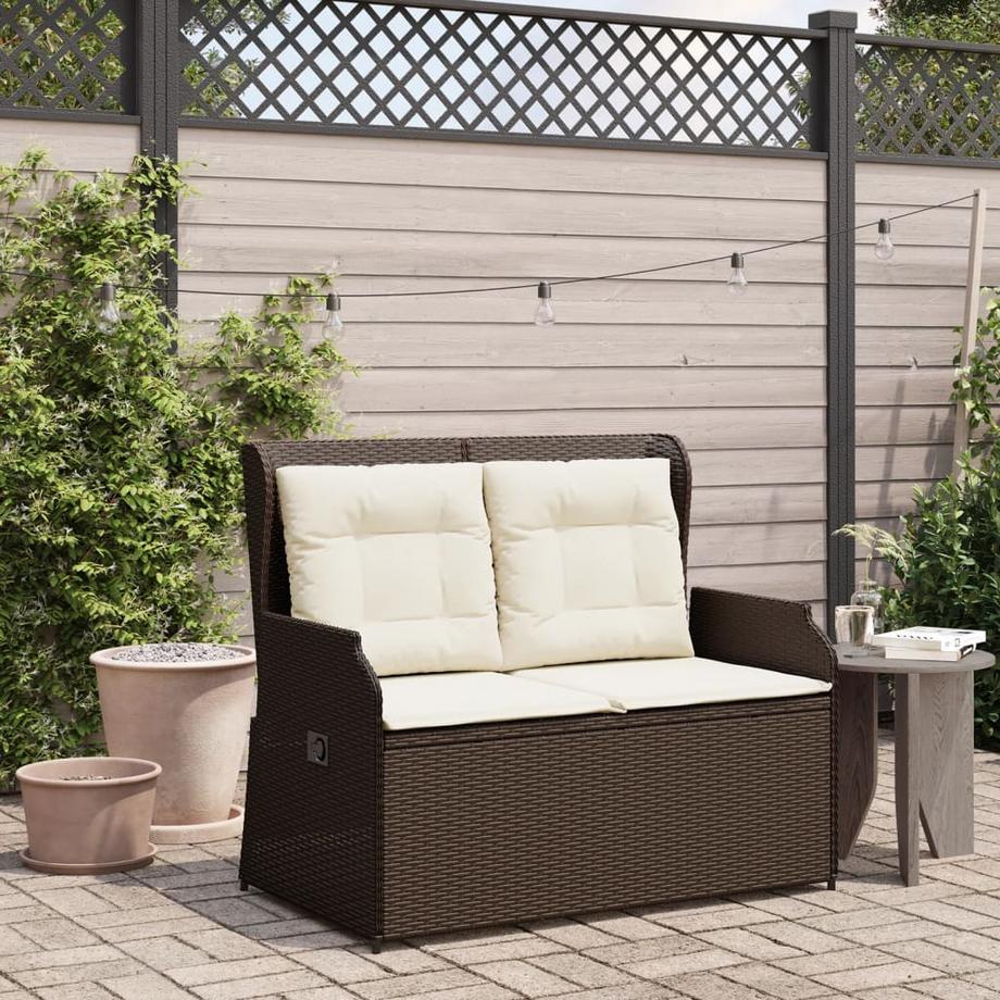 VidaXL Verstellbare gartenbank poly-rattan  