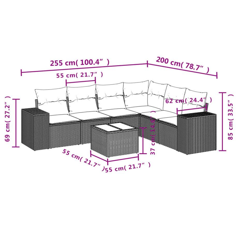 VidaXL Garten sofagarnitur poly-rattan  