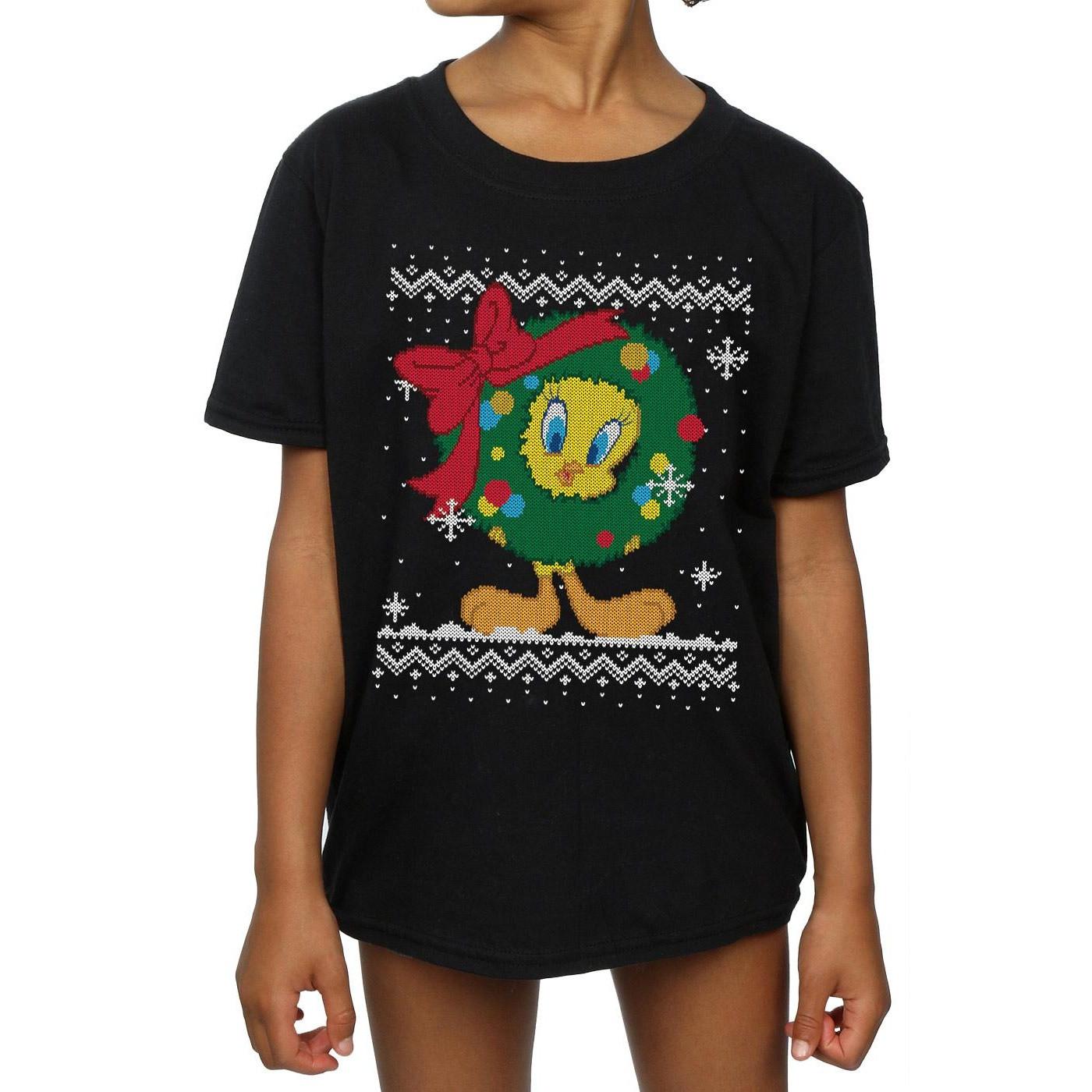 LOONEY TUNES  Tshirt TWEETY PIE CHRISTMAS FAIR ISLE 