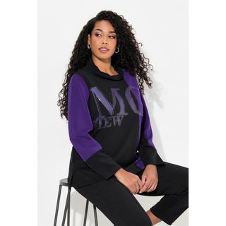 Ulla Popken Sweat-shirt Lettrage en Strass Col Montant Manches Longues  