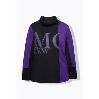 Ulla Popken Sweat-shirt Lettrage en Strass Col Montant Manches Longues  