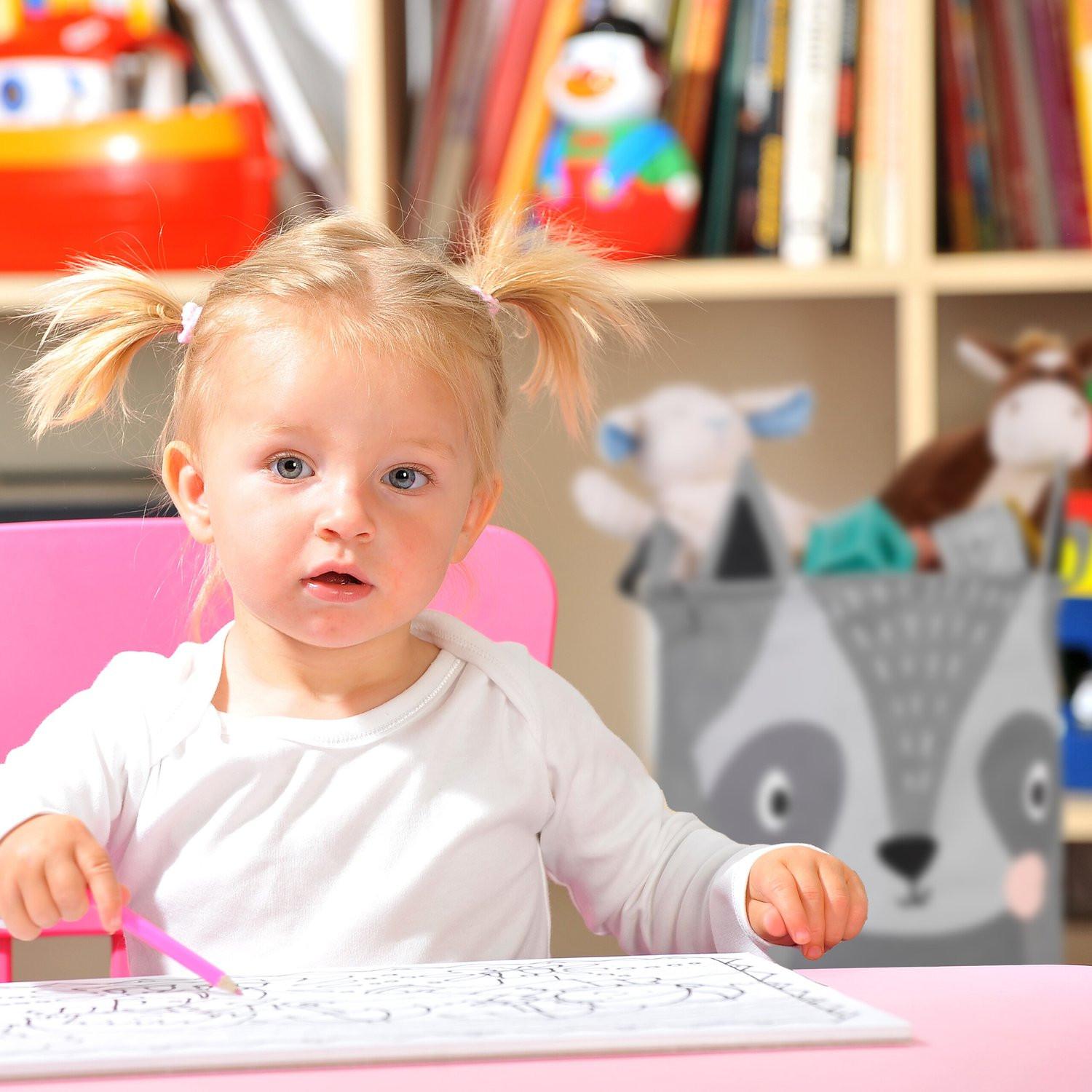 B2X Aufbewahrungskorb für Kinder mit Waschbärmotiv  