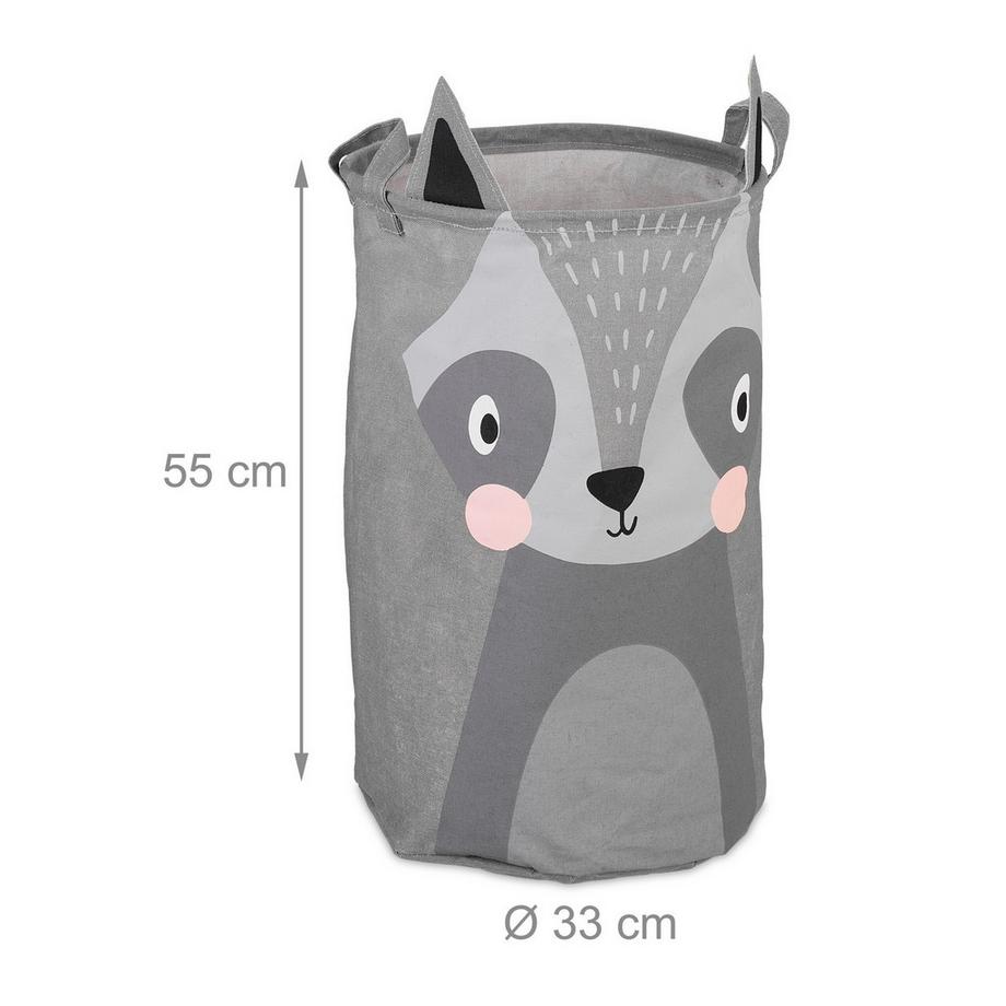 B2X Cestino portaoggetti per bambini con motivo a procione  