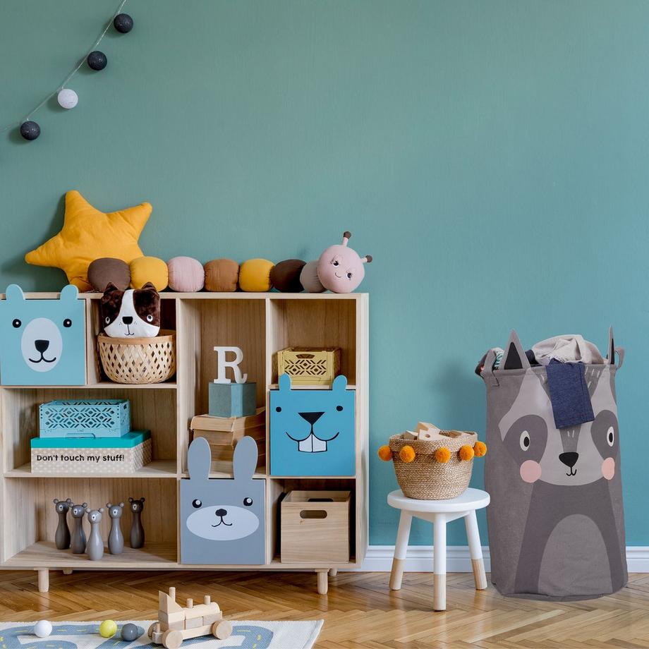 B2X Cestino portaoggetti per bambini con motivo a procione  