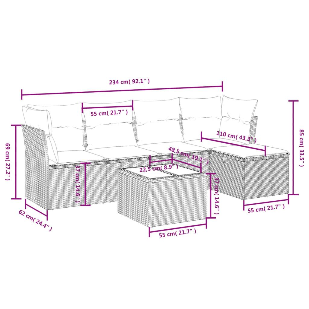 VidaXL Ensemble de canapés de jardin rotin synthétique  