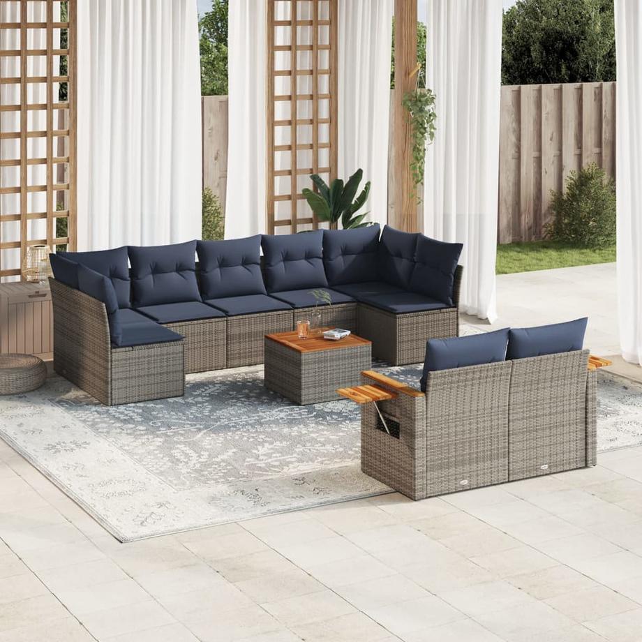VidaXL Ensemble de canapés de jardin rotin synthétique  