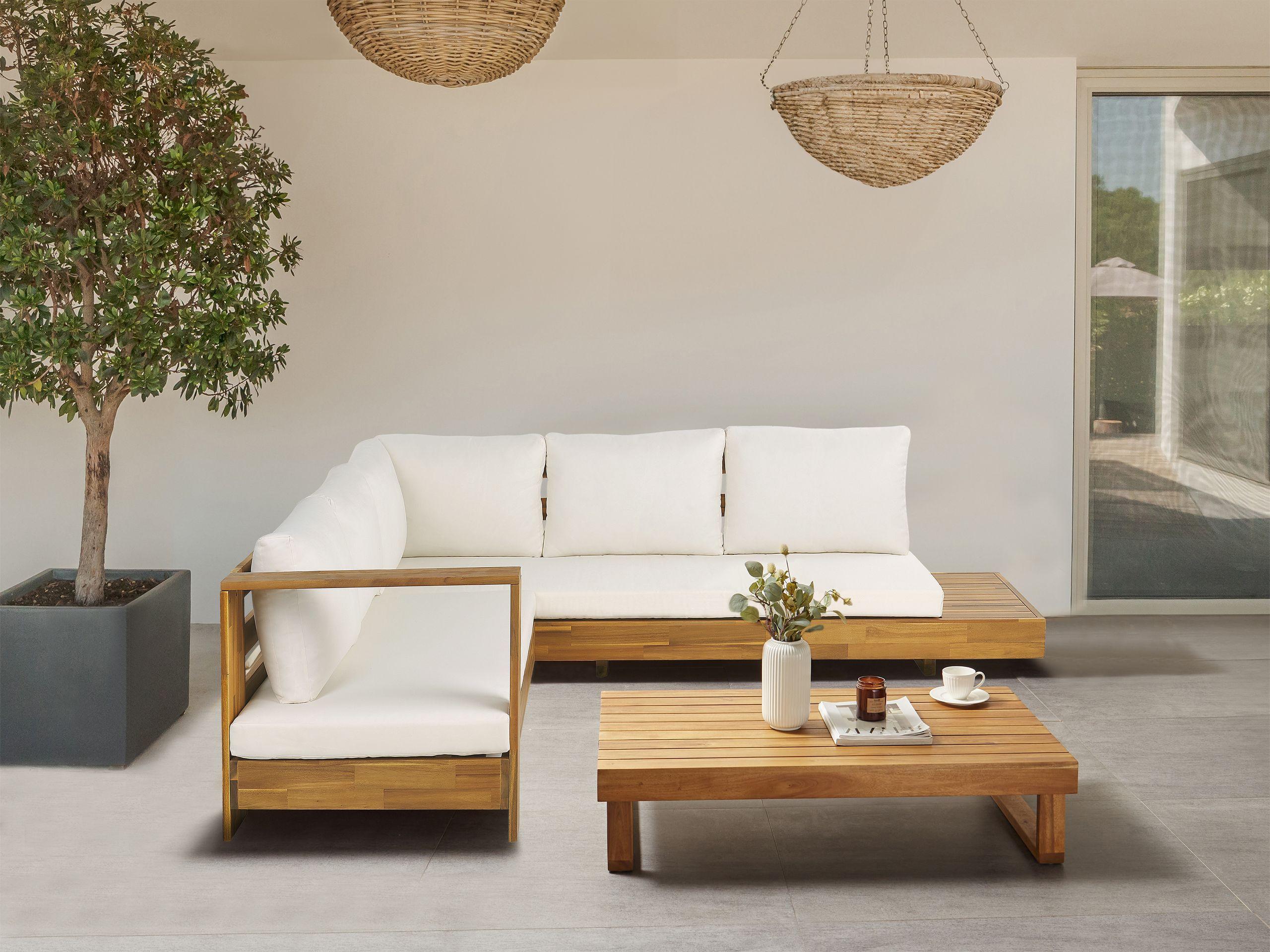 Beliani Set lounge pour jardin en Acacia Rustique MARETTIMO  