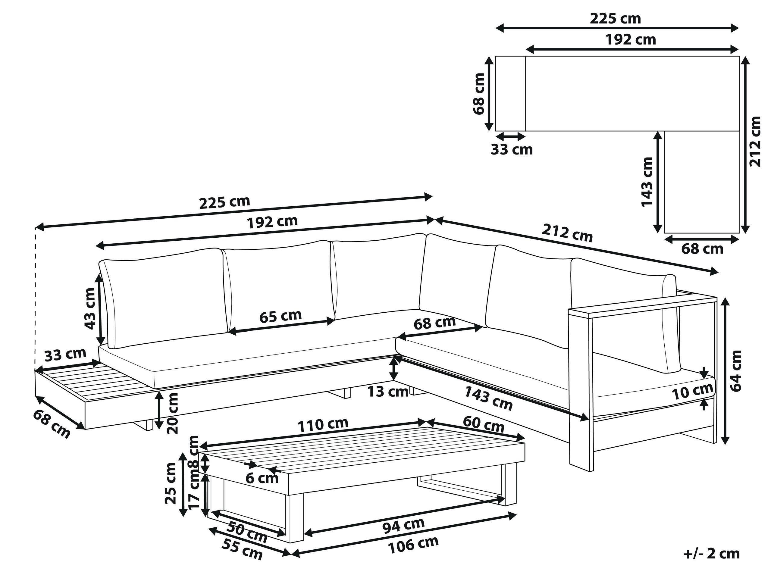 Beliani Set lounge pour jardin en Acacia Rustique MARETTIMO  