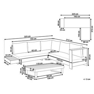 Beliani Set lounge pour jardin en Acacia Rustique MARETTIMO  