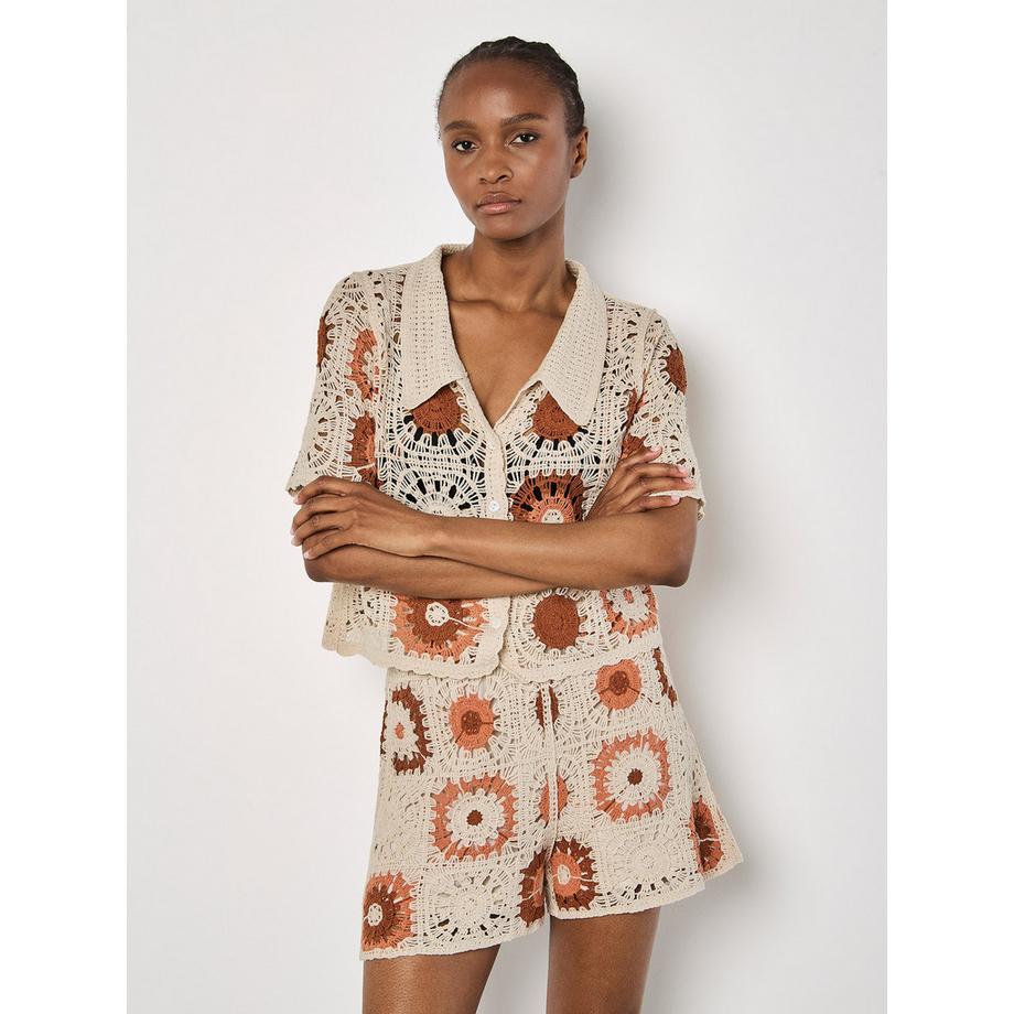 APRICOT Short à carrés au crochet  