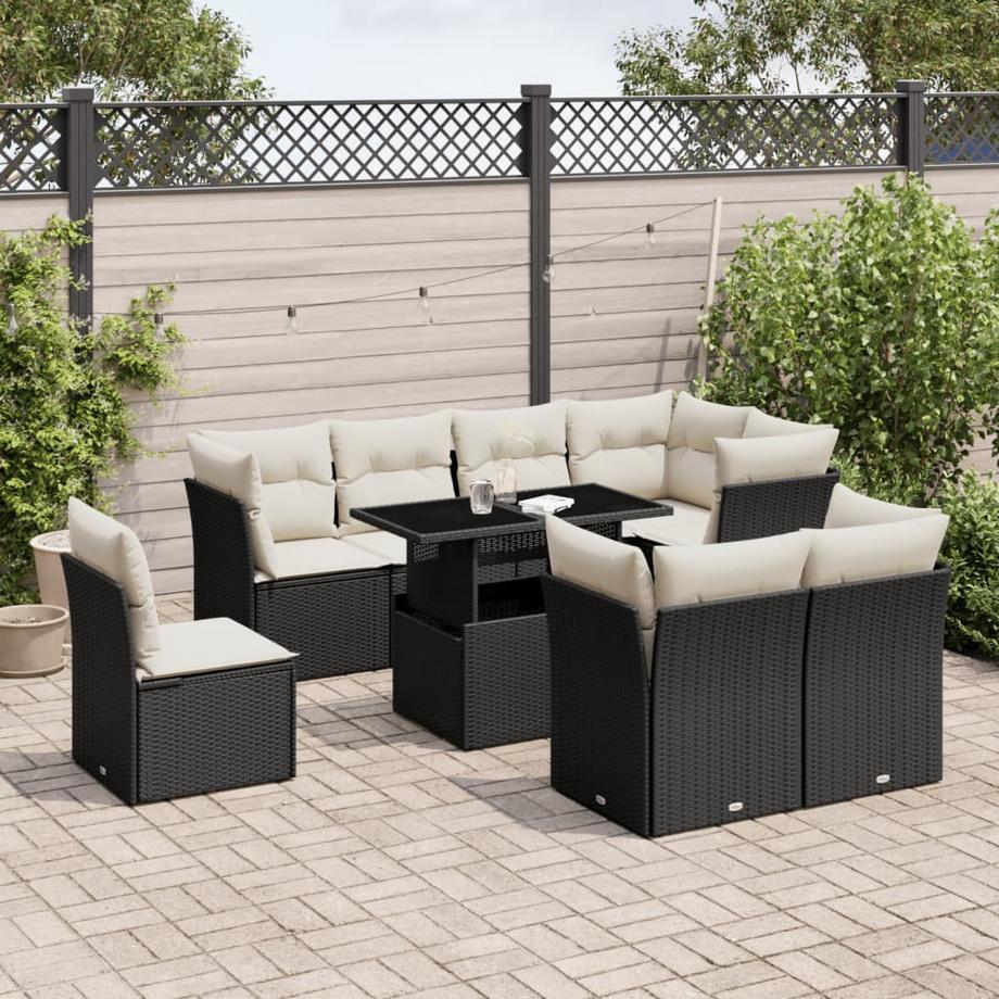 VidaXL Ensemble de canapés de jardin rotin synthétique  