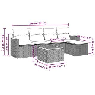 VidaXL Ensemble de canapés de jardin rotin synthétique  