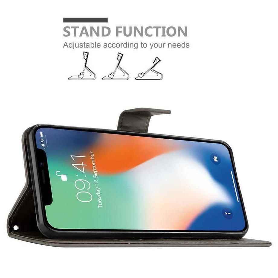 Cadorabo  Hülle für Apple iPhone X / XS Blumen Design Magnetverschluss 