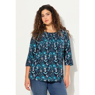 Ulla Popken  Shirt, Biesen, A-Linie, Rundhals, 3/4-Arm 