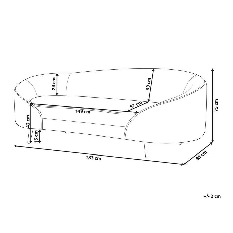 Beliani Canapé 3 places en Tissu Glamour SAVAR  
