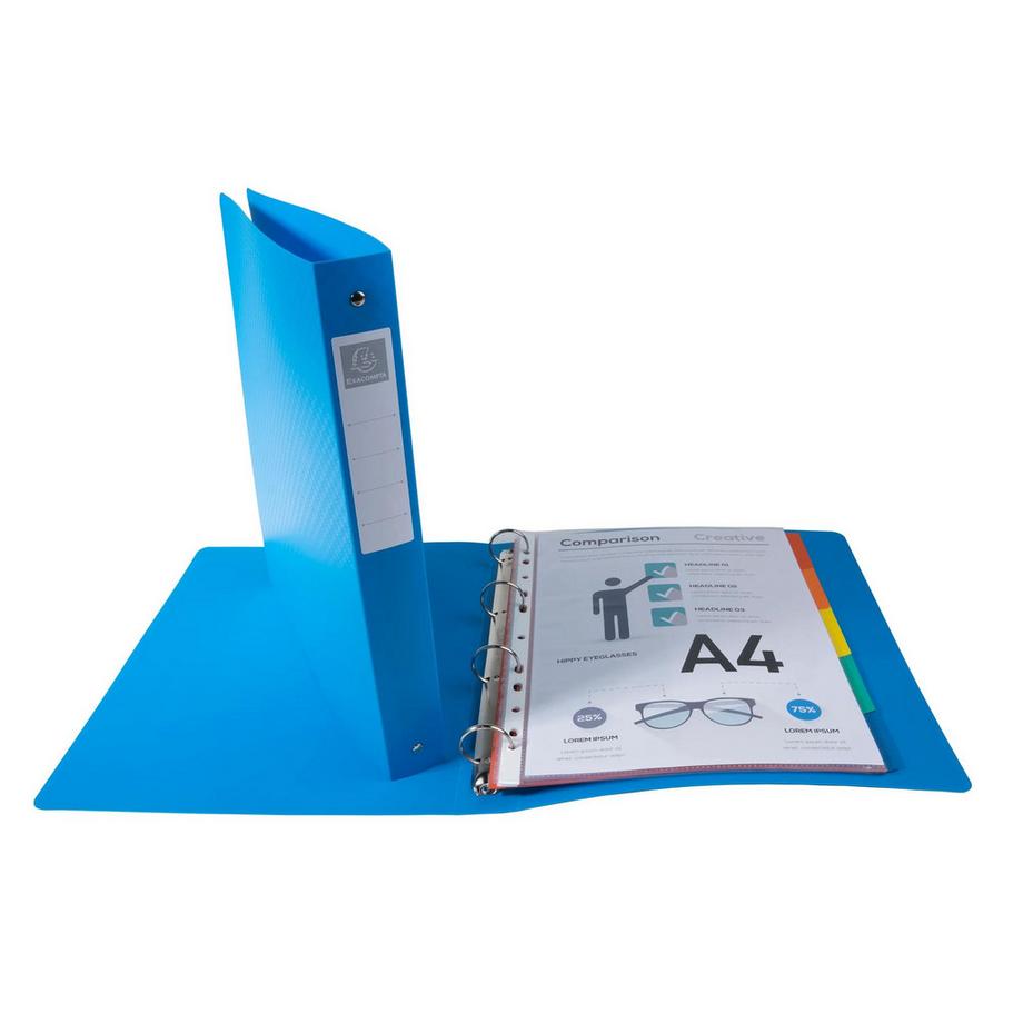Exacompta Ringbuch A4 Maxi aus Polypropylen mit 4 Ringen 30mm, Forever Young - x 12  