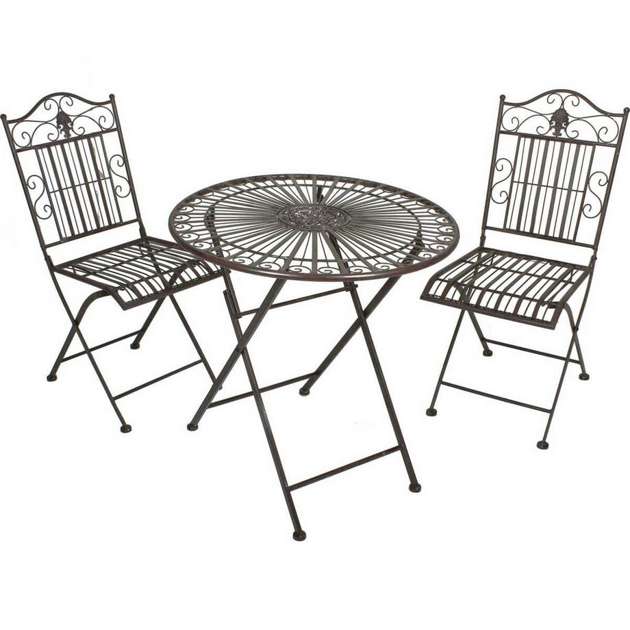 Balkon-Set Mangan Stahlbraun