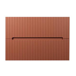 Vente-unique Meuble sous vasque suspendu strié terracotta - 80 cm - PAVANI  