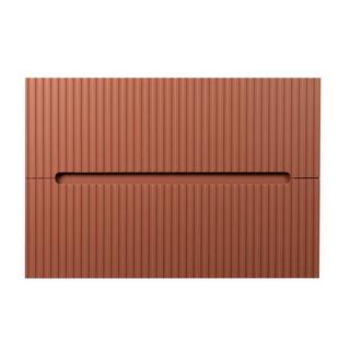 Vente-unique Mobile sotto lavabo sospeso scanalato 80 cm Terracotta - PAVANI  