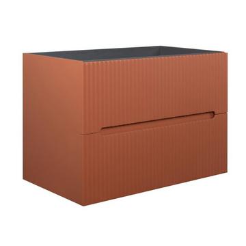 Mobile sotto lavabo sospeso scanalato 80 cm Terracotta - PAVANI