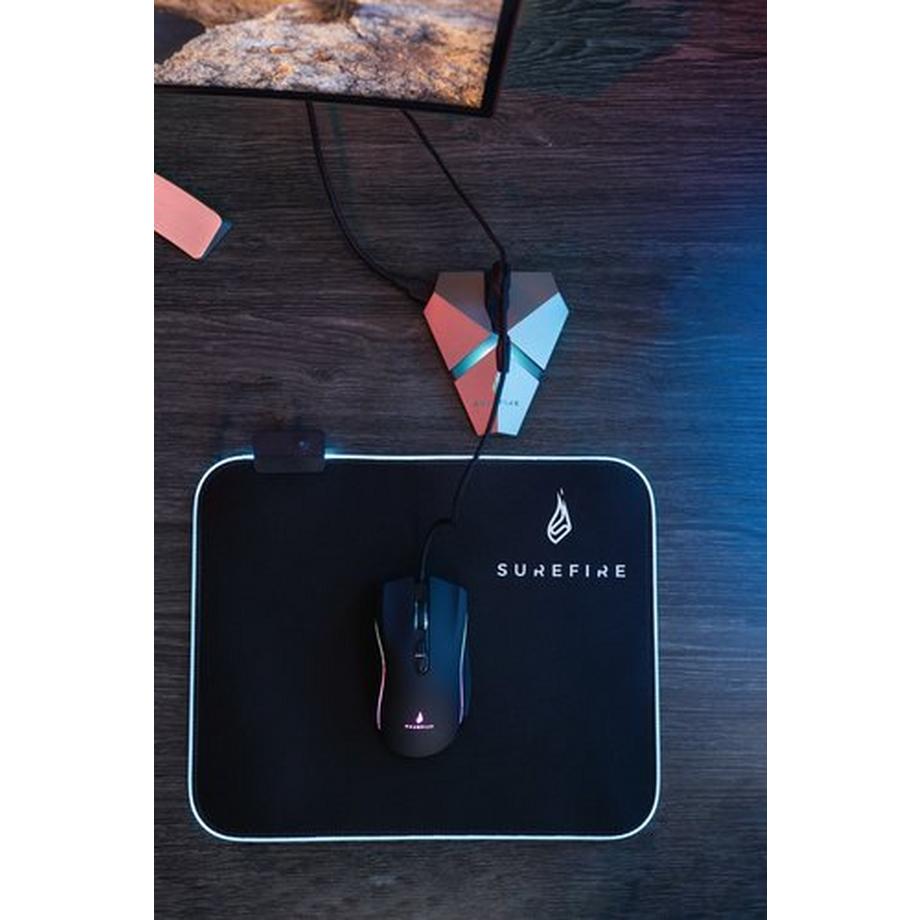 Surefire Gaming  SureFire Silent Flight RGB-320 Gaming-Mauspad Schwarz 
