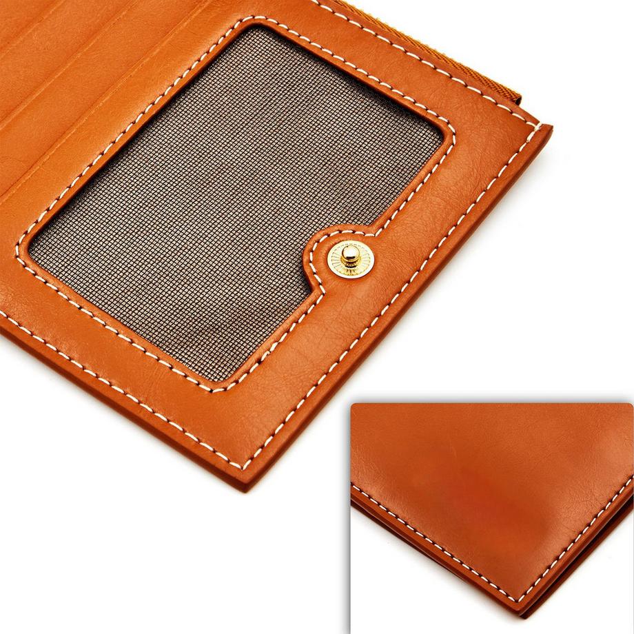 Only-bags.store Echtes Leder RFID Blockierung Kreditkartenhalter Reissverschluss Brieftasche  