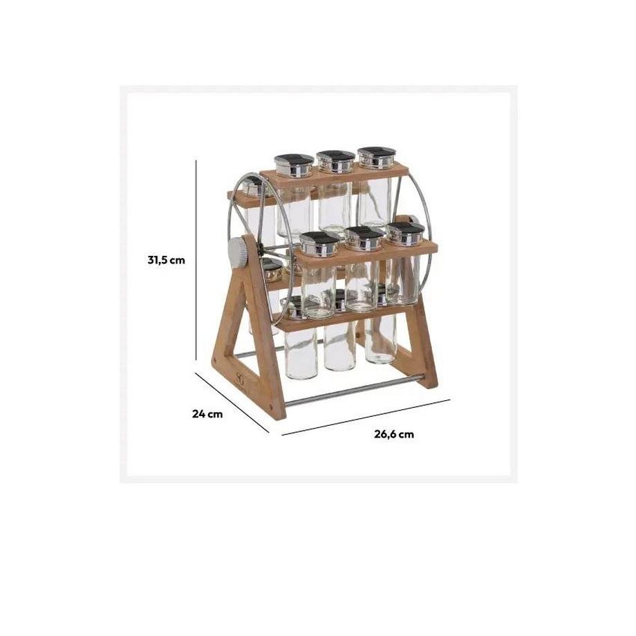 5five Porta spezie - design accattivante - bambù - 15 lattine  