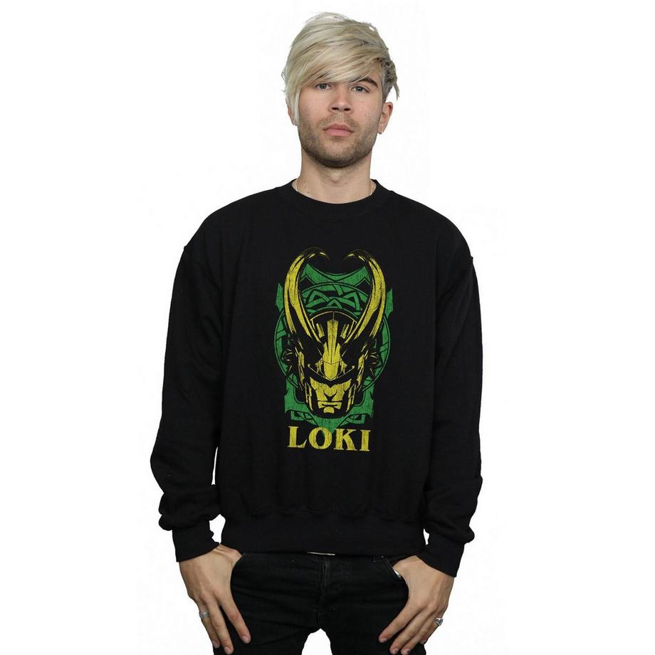 MARVEL Loki Casque Imprimé Graphique Sweatshirt  