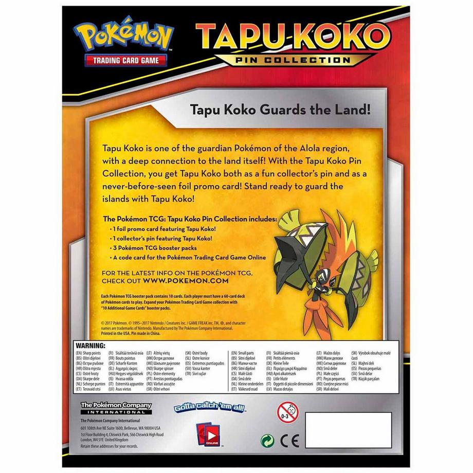 Pokemon  Tapu Koko Pin Collection 