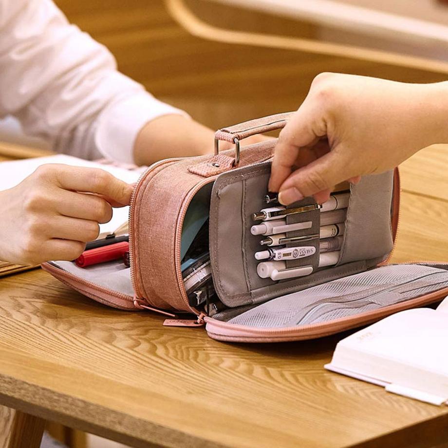 Only-bags.store  Federmäppchen Vintage-Federmäppchen Großes Segeltuch-Federmäppchen 