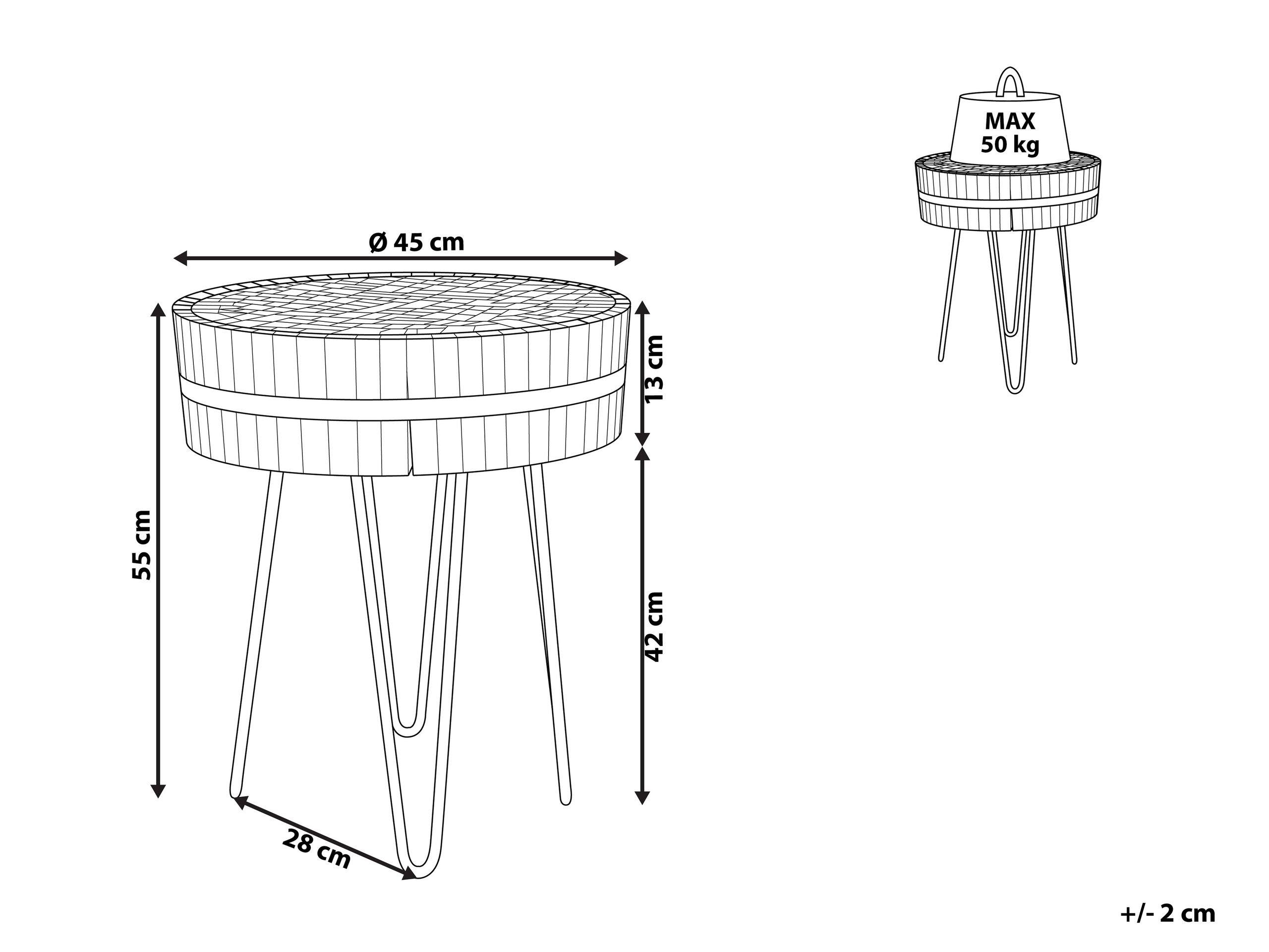 Beliani Table d'appoint en Teck Industriel TAKU  