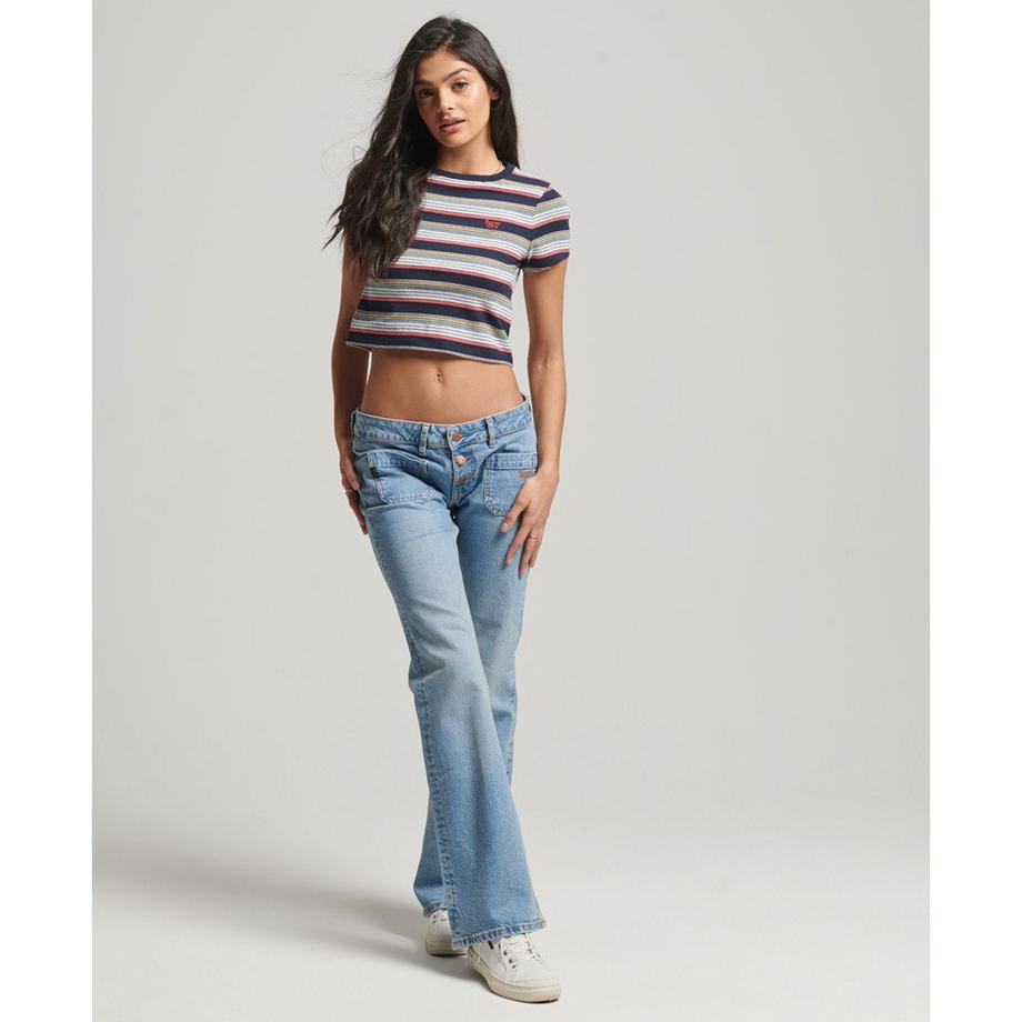 Superdry Gestreiftes Vintage Cropped T-Shirt  