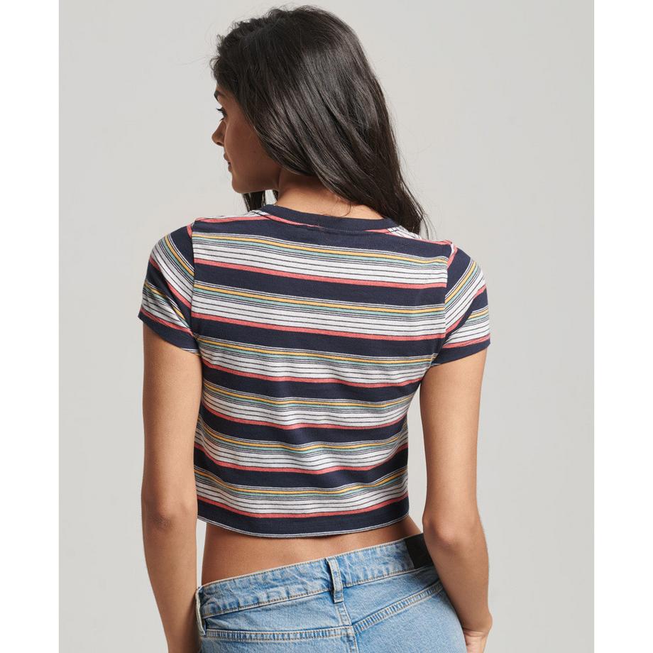Superdry Gestreiftes Vintage Cropped T-Shirt  