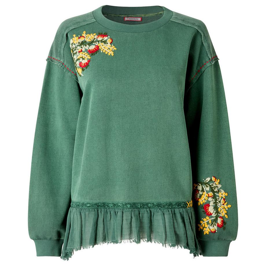 Joe Browns Sweat-shirt à ourlet tissé brodé de fleurs  