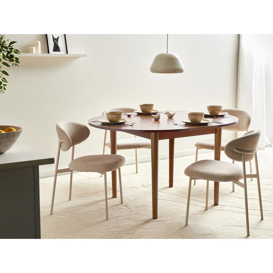 Beliani Table de salle à manger extensible en MDF Traditionnel ECHO  