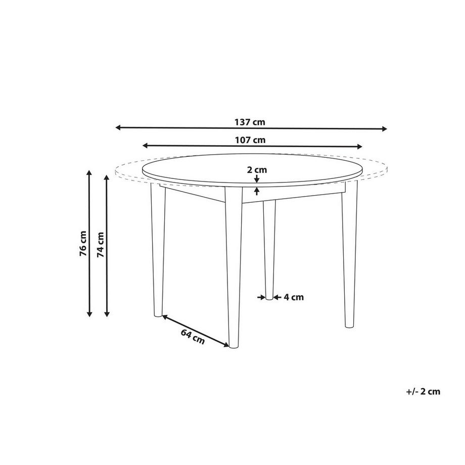 Beliani Table de salle à manger extensible en MDF Traditionnel ECHO  