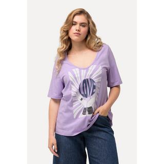 Ulla Popken  T-shirt classica con paillettes, scollo a V e mezze maniche 