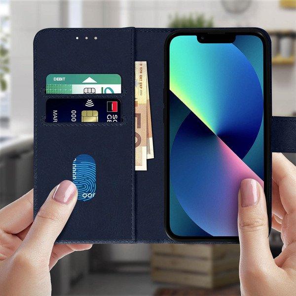 Avizar  Chersterfield Hülle iPhone 13 Dunkelblau 