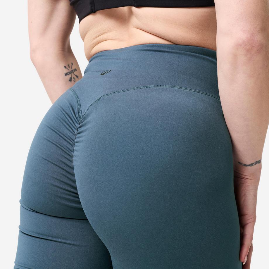 DOMYOS  Short de musculation froncé femme, bleu 