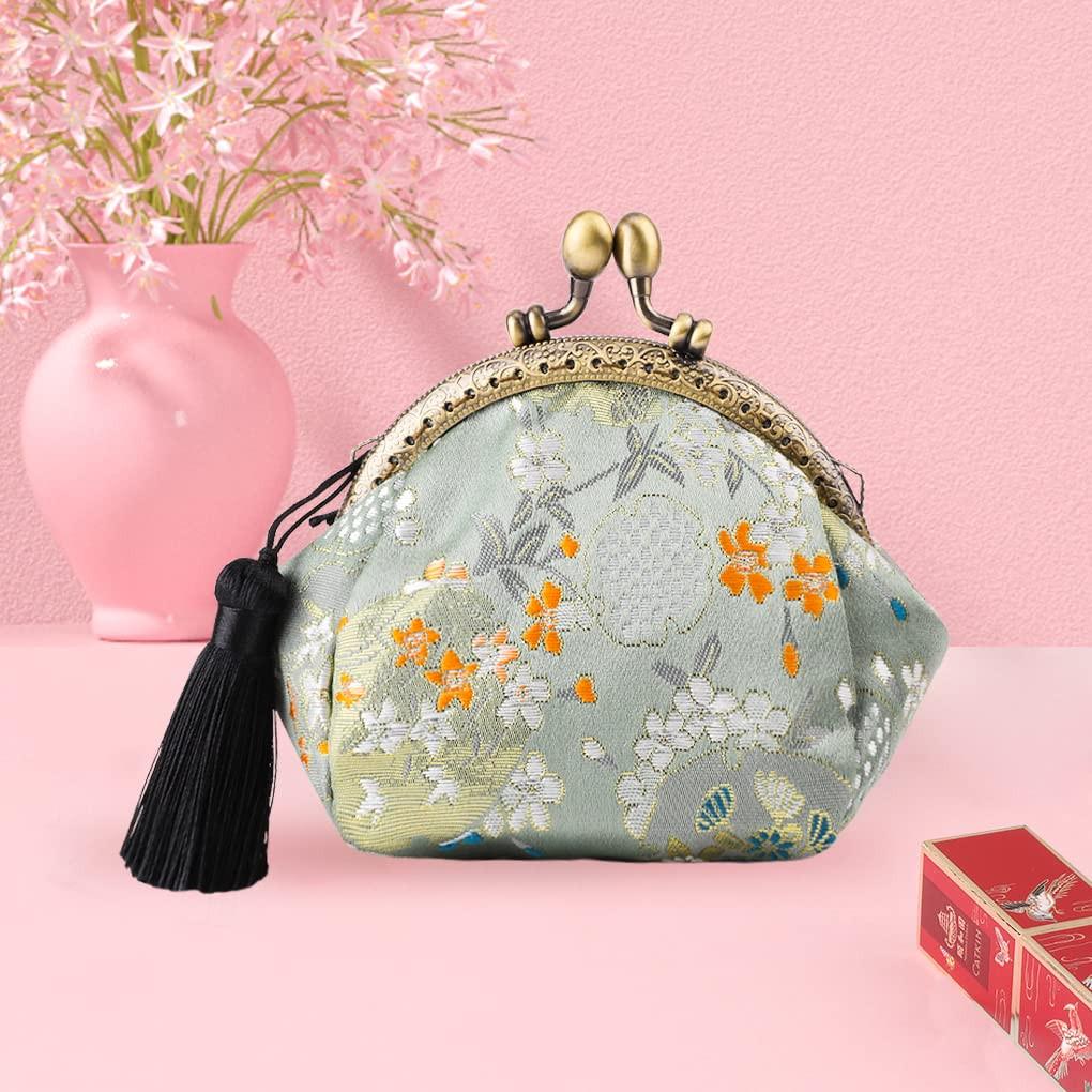 Only-bags.store Portamonete floreale con chiusura a clip  