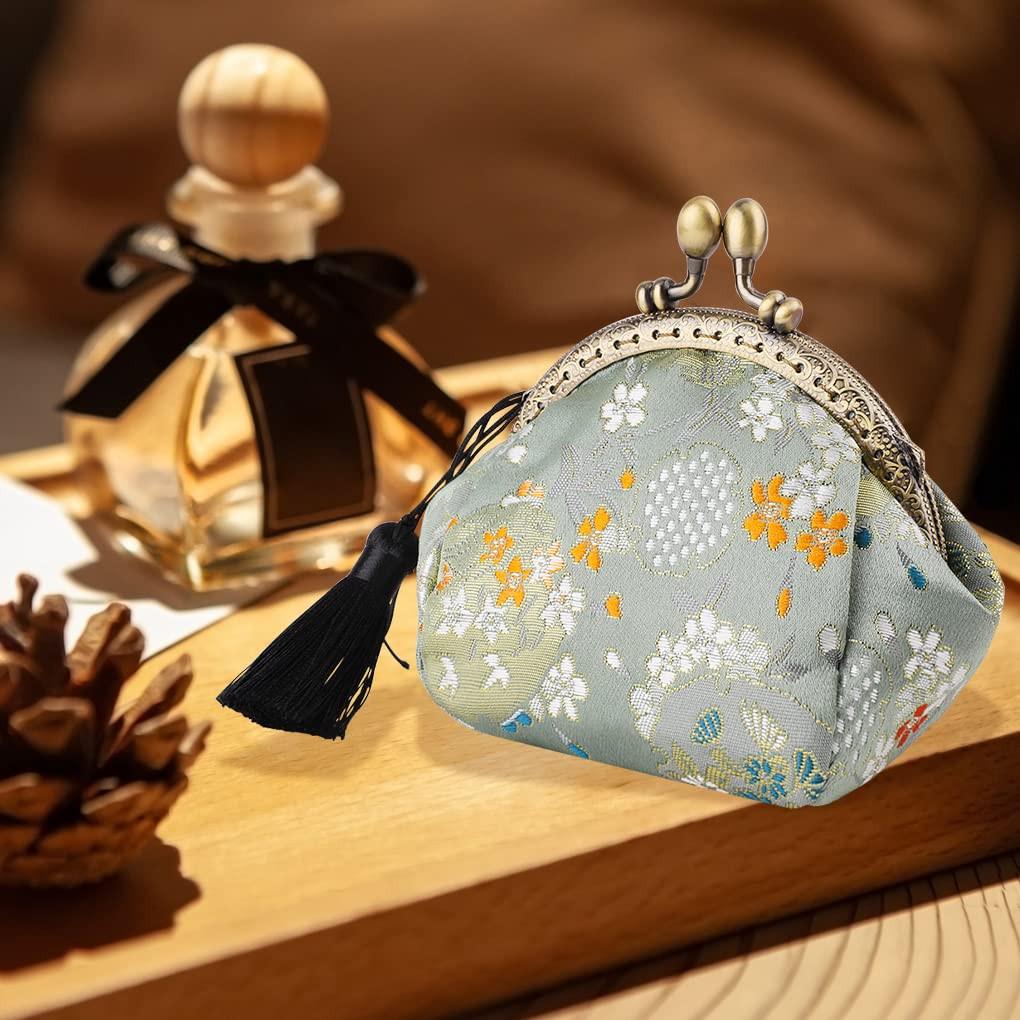 Only-bags.store Portamonete floreale con chiusura a clip  