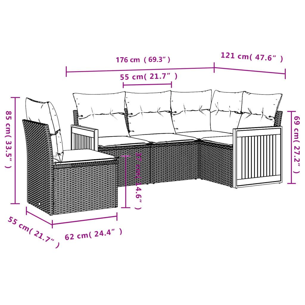 VidaXL Ensemble de canapés de jardin rotin synthétique  