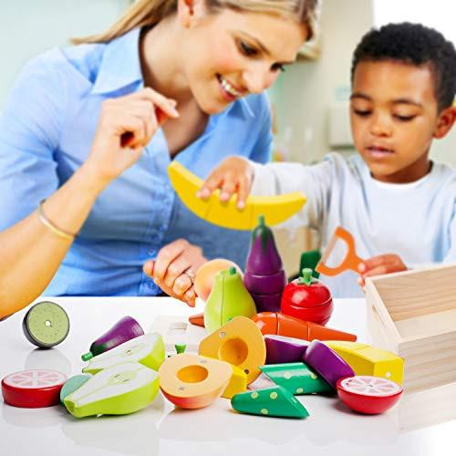 Activity-board  Hölzernes Küche Kinder Spielzeug, Schneiden Sie Obst und Gemüse Magnetspielzeug, Kochen 