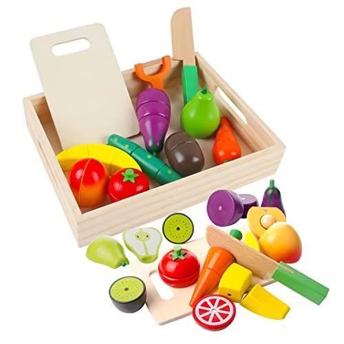 Activity-board  Hölzernes Küche Kinder Spielzeug, Schneiden Sie Obst und Gemüse Magnetspielzeug, Kochen 